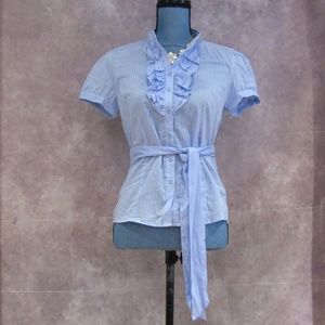 NEW Forever 21 Blue Ruffled Blouse Size S